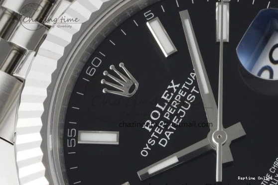 0412 DateJust 41 SS Fluted Bezel KING 1:1 Best Edition 904L Steel Black Stick Dial on Jubilee Bracelet VR EasyCare 2208